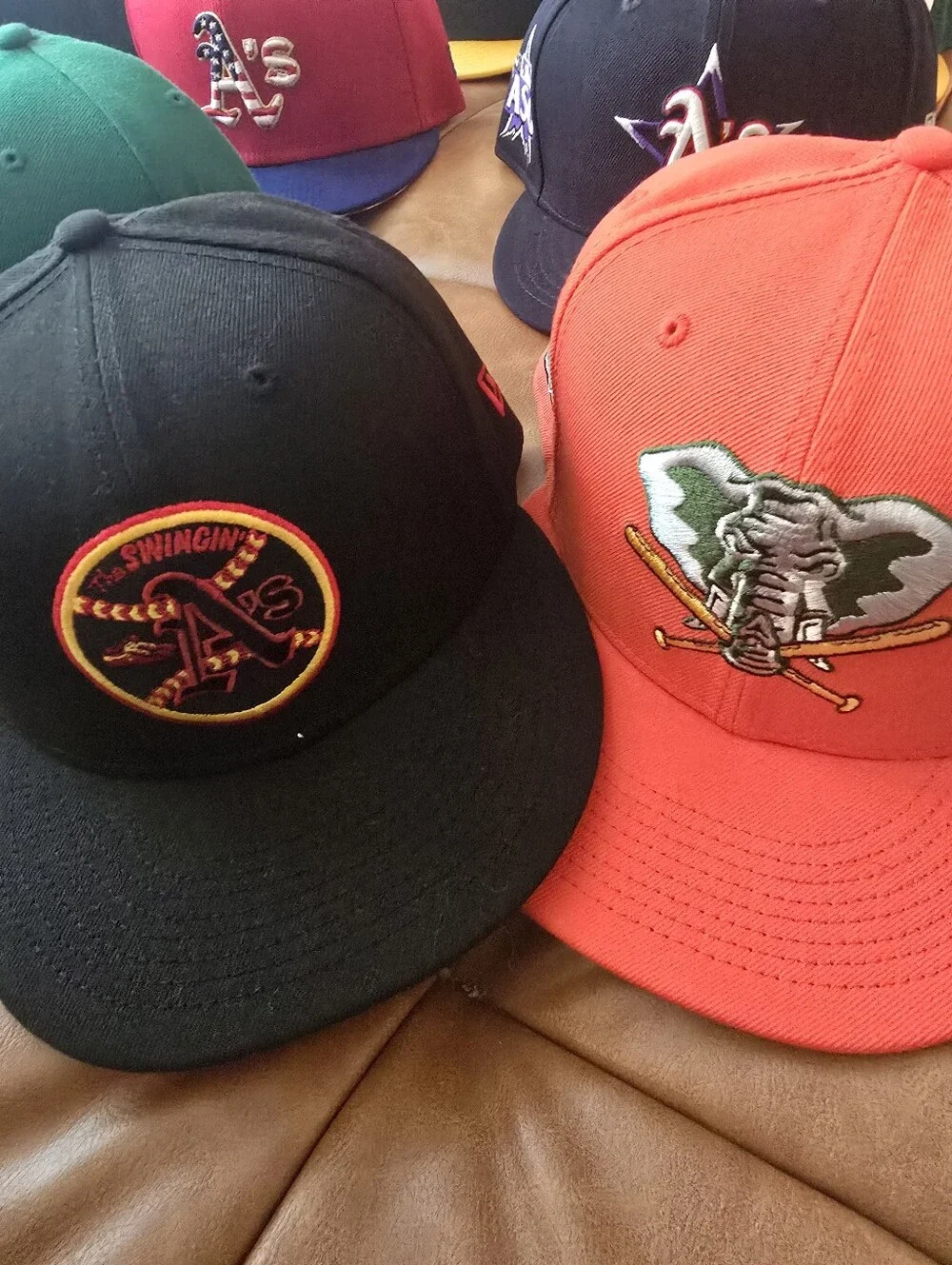 Lot Of 11 Oaklnad Athletics New Era 5950 MLB Baseball Hats Rare  Size 7 7/8